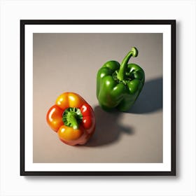 Two Peppers Art Print