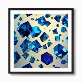 Blue Crystals 1 Art Print