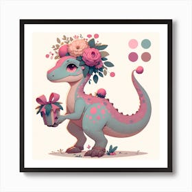 Cute Dragon Dino Baby  Dinosaur Birthday gift 2 Art Print