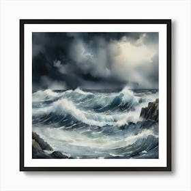 Stormy Sea art print Art Print