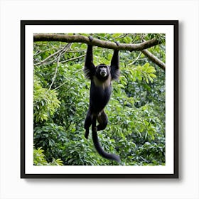 Howler Monkey Primate Wildlife Rainforest Canopy Mammal Tree Branches Tropical Loud Vocal (2) Art Print