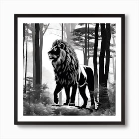 Lion In The Forest 21 Art Print