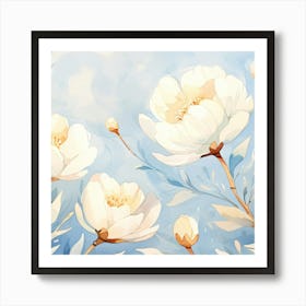 White Peonies 1 Art Print