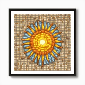 Mosaic Sun A Sun Created From A Mosaic Of Small Tiles 25 Art Print