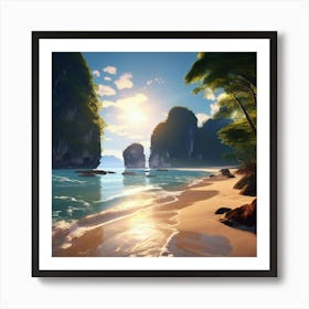 Railay West Beach Art Print