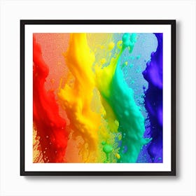 Rainbow Paint Splash Art Print