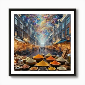 Roaming Amsterdam S Markets, Sampling Exotic Spices And Savoring The Aromas Style Scent Sational Market Realism (2) Art Print