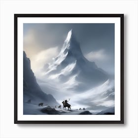 A Dangerous Journey - Icy Mountain Art Print