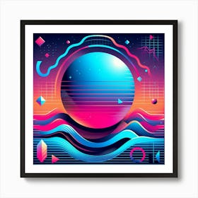 80s Retro Style Art Print