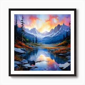 Watercolor Landscape Spiritual Abstraction White Mountain National Forest Studio Photography Art Print