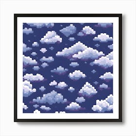 Pixel Clouds Art Print