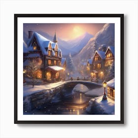 Christmas Village 1 Art Print