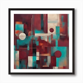 Abstract Painting, burgundy's Art Print