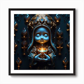 Lit By The Candle Art Print