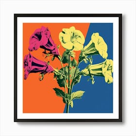 Andy Warhol Style Pop Art Flowers Canterbury Bells 3 Square Art Print
