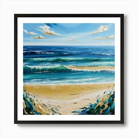 Beach At Dusk Art Print