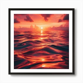 Sunset In The Ocean  Art Print