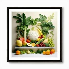 A wonderful assortment of fruits and vegetables 1 Art Print