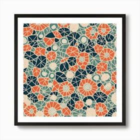 Mid Century inspired Pattern Simple Shapes Of Geometry, Flat Art, 243 Art Print