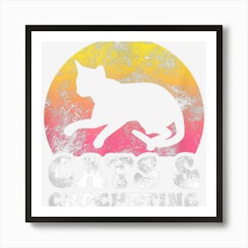 Funny Cats Crocheting Vintage Retro Hobby Art Print