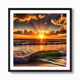 Sunset At The Beach 177 Art Print