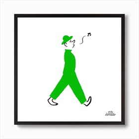 Whistle Man Square Art Print