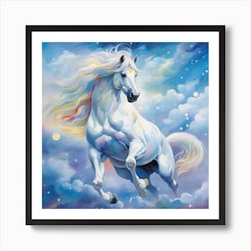 White Horse In The Sky 1 Art Print