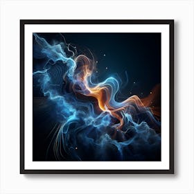 Symphony In Orange And Blue 1 Art Print