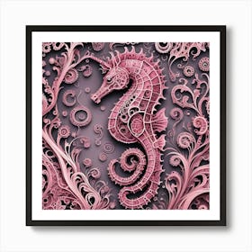 Pink Seahorse 2 Art Print