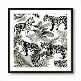 Animals in jungle Art Print