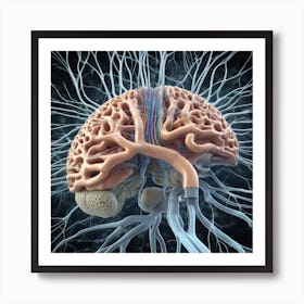 Human Brain 3d Illustration 2 Art Print