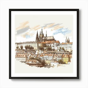 A Prague Castle In Prague Hand Drawn Sketch Illu 1720028371 4 Art Print