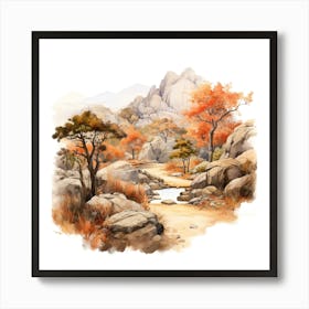 Watercolor Landscape Painting 24 Art Print