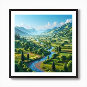 Valley Landscape Art Print