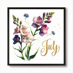 Larkspur - July Birth Flower Art Print