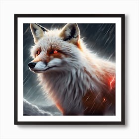 Fox In The Rain 1 Art Print