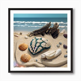 Sea Shells On The Sand Art Print