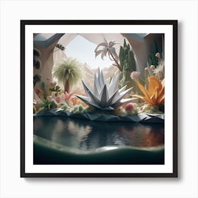 Origami Botanical Oasis 1 Art Print