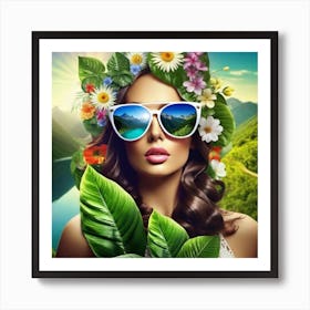 Beautiful Woman In Sunglasses 2 Art Print