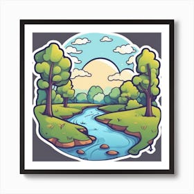 Cartoon Landscape 5 Art Print