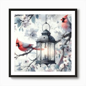 Cardinals In Blossom Art Print