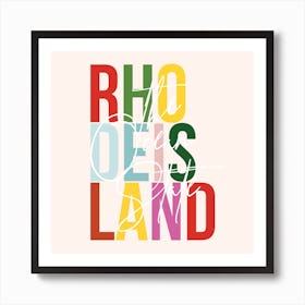 Rhode Island The Ocean State Color Art Print