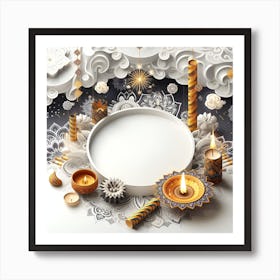 Diwali 3d Illustration Art Print