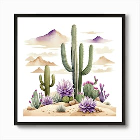 Watercolor Desert Art Print