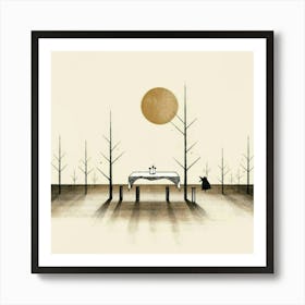 Table In The Woods 1 Art Print