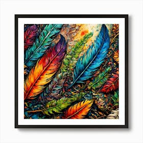 Colorful Feathers 15 Art Print