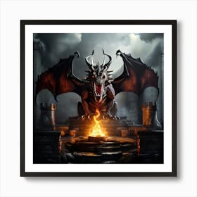 Dragon In The Fire Art Print