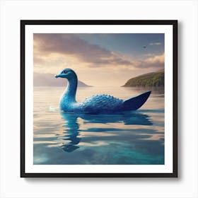 Blue Swan Art Print