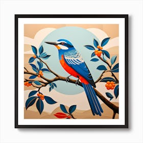 Mexican Muralism, Bird On a Branch, folk art, 137 Art Print