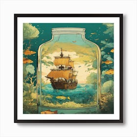 Ship In A Bottle Art Print